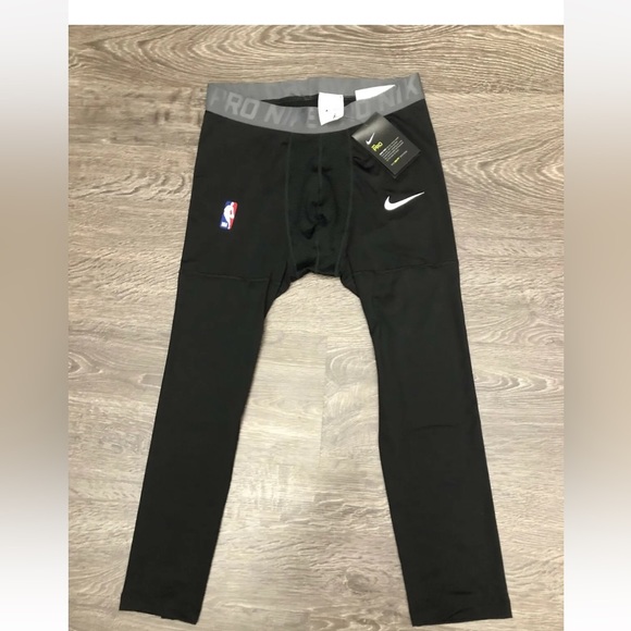 Nike Pro Authentic NBA Player Issue Basketball 3/4 Tights Dri-FIT AT9764-010 - Picture 1 of 7